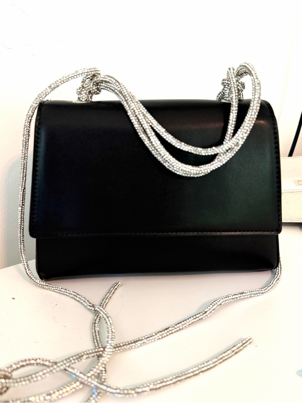 House of Harlow 1960 Black Crossbody with Crystal Rope Strap #christmasparty